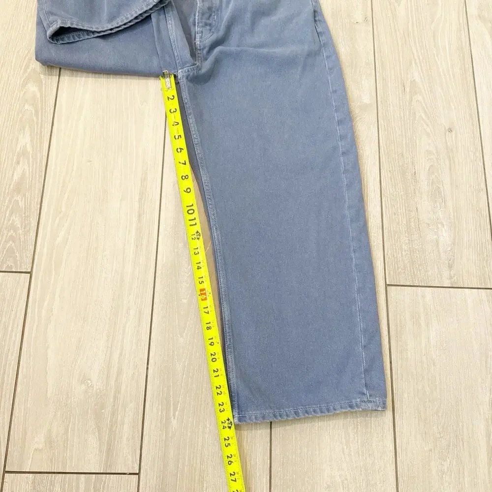 FREE PEOPLE We The Free Deep Trance Dropped Boyfriend Jeans Ocean Blue Size 30